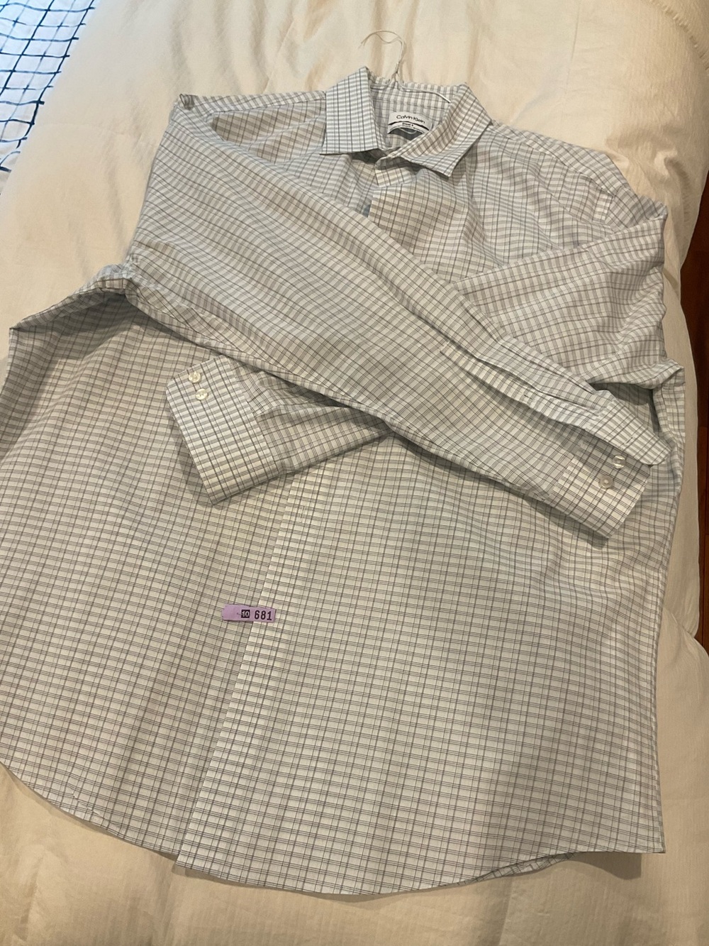 Calvin Klein Gray Plaid Button Down - Size XL